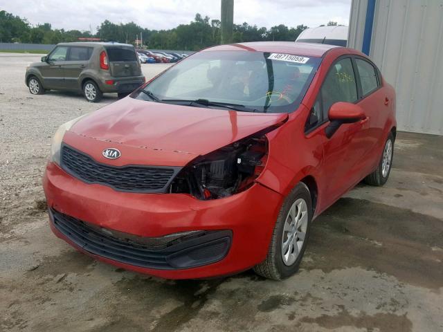 KNADM4A35C6049148 - 2012 KIA RIO LX RED photo 2