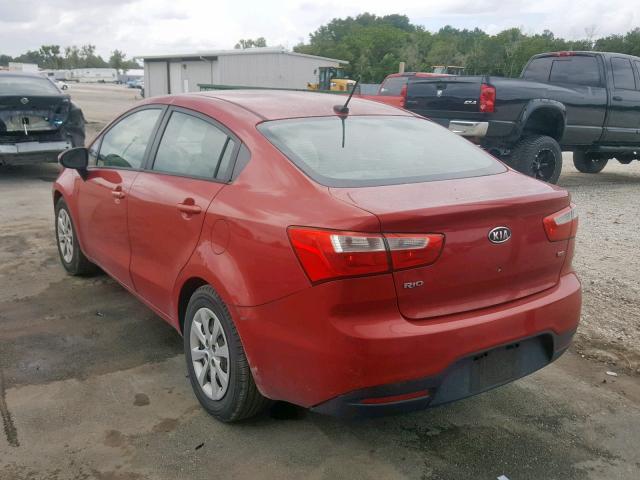 KNADM4A35C6049148 - 2012 KIA RIO LX RED photo 3