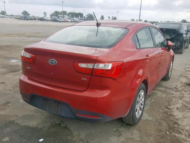 KNADM4A35C6049148 - 2012 KIA RIO LX RED photo 4