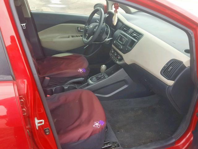 KNADM4A35C6049148 - 2012 KIA RIO LX RED photo 5