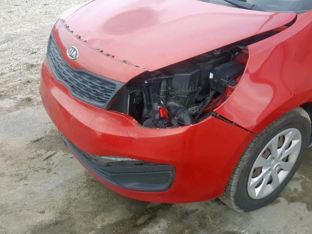 KNADM4A35C6049148 - 2012 KIA RIO LX RED photo 9