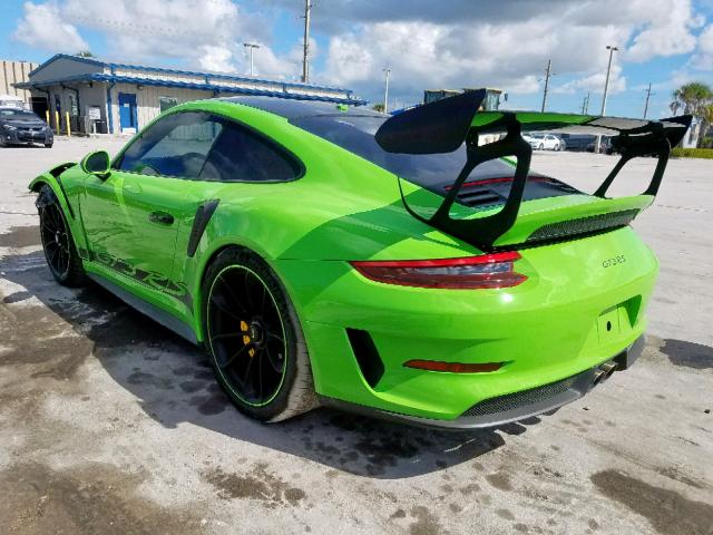 WP0AF2A93KS165107 - 2019 PORSCHE 911 GT3 RS GREEN photo 3