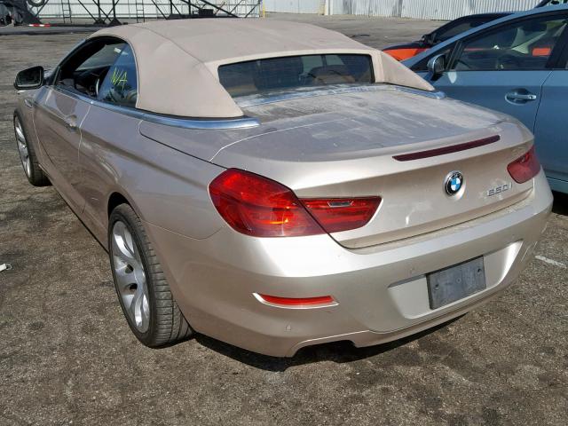 WBALZ3C57CDL72070 - 2012 BMW 650 I BEIGE photo 3