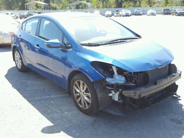 KNAFX4A80E5050339 - 2014 KIA FORTE EX BLUE photo 1