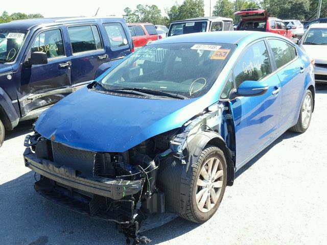 KNAFX4A80E5050339 - 2014 KIA FORTE EX BLUE photo 2