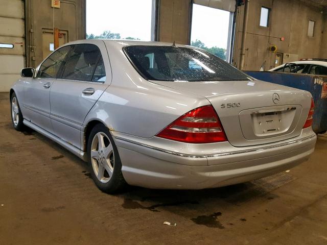 WDBNG75J72A235857 - 2002 MERCEDES-BENZ S 500 SILVER photo 3