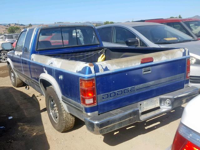 1B7GL23XXSS166964 - 1995 DODGE DAKOTA BLUE photo 3