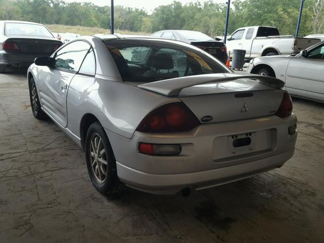 4A3AC44G12E023929 - 2002 MITSUBISHI ECLIPSE GS SILVER photo 3