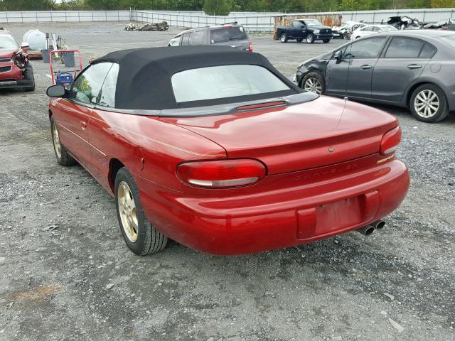 3C3EL55H5XT560364 - 1999 CHRYSLER SEBRING JX RED photo 3