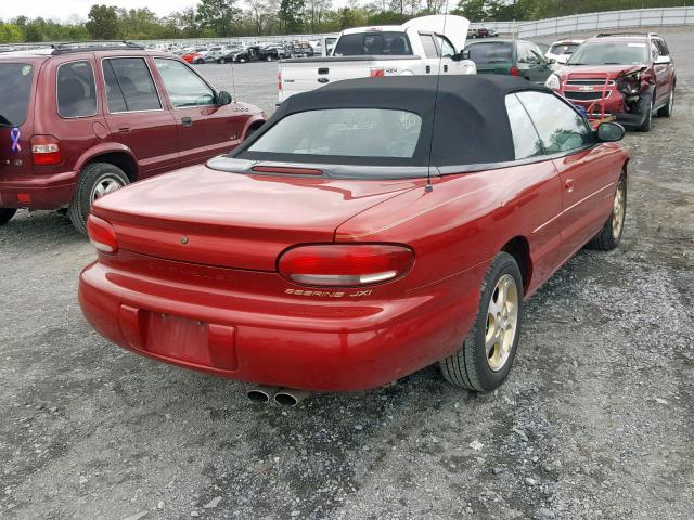 3C3EL55H5XT560364 - 1999 CHRYSLER SEBRING JX RED photo 4