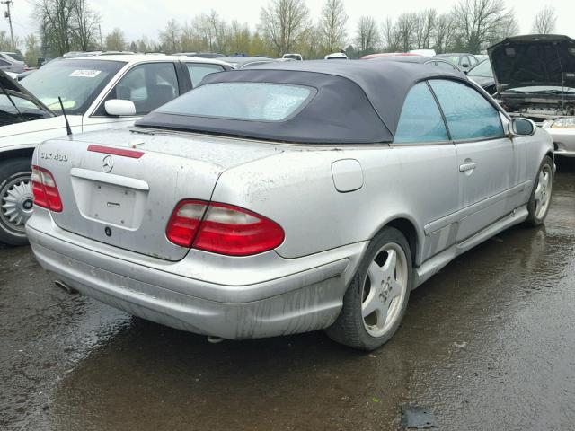 WDBLK70G92T111658 - 2002 MERCEDES-BENZ CLK 430 SILVER photo 4