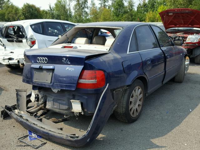 WAUDH68D0YA101031 - 2000 AUDI A4 2.8 QUA BLUE photo 4