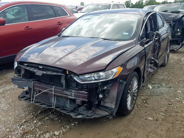 3FA6P0K92DR223315 - 2013 FORD FUSION TIT BURGUNDY photo 2