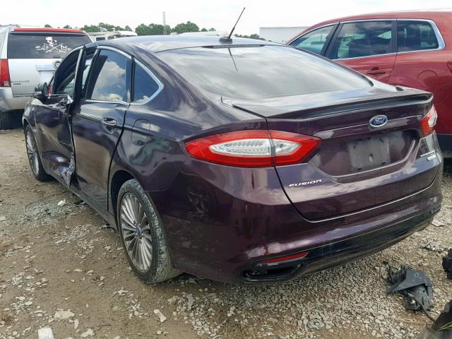 3FA6P0K92DR223315 - 2013 FORD FUSION TIT BURGUNDY photo 3