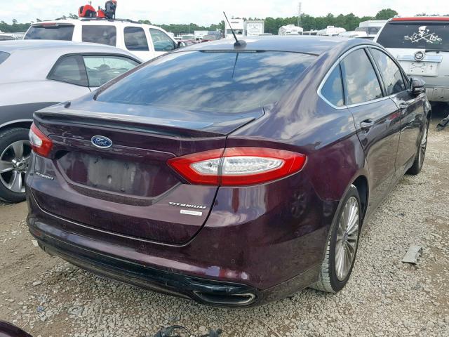 3FA6P0K92DR223315 - 2013 FORD FUSION TIT BURGUNDY photo 4