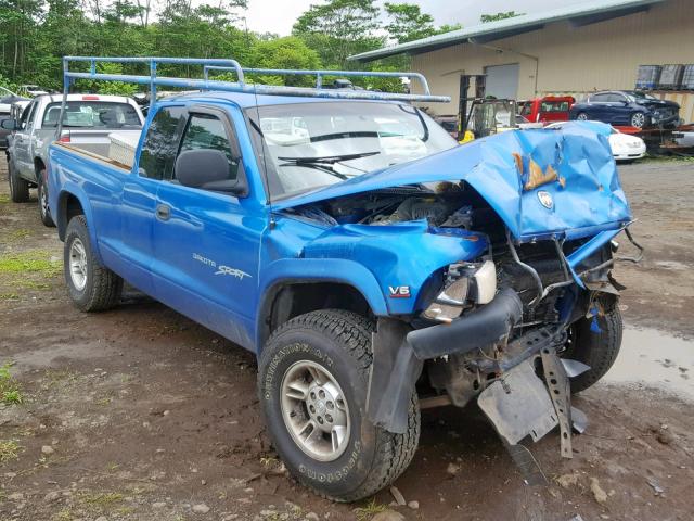 1B7GG22X0YS593181 - 2000 DODGE DAKOTA BLUE photo 1