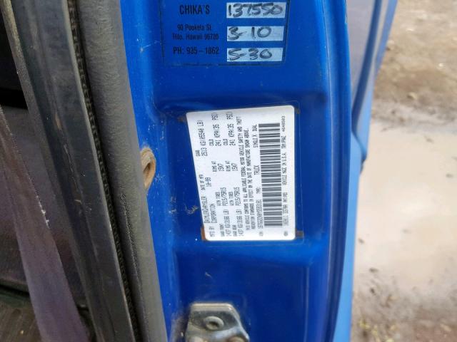 1B7GG22X0YS593181 - 2000 DODGE DAKOTA BLUE photo 10