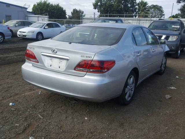 JTHBA30G855062792 - 2005 LEXUS ES 330 SILVER photo 4