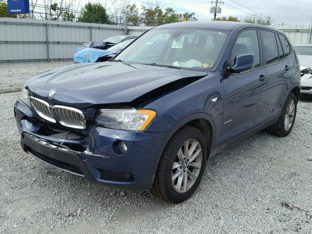 5UXWX9C57D0A18519 - 2013 BMW X3 XDRIVE2 BLUE photo 2