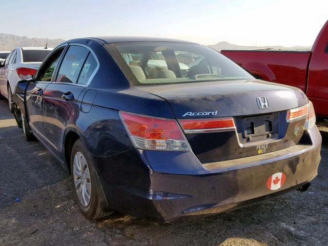 1HGCP2F39BA053042 - 2011 HONDA ACCORD LX BLUE photo 3