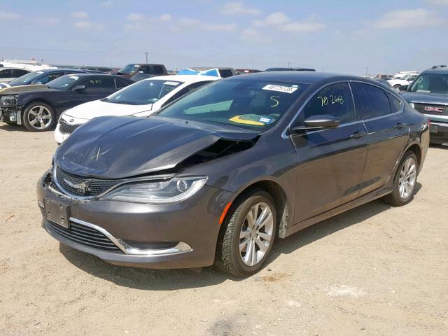 1C3CCCAB4FN586689 - 2015 CHRYSLER 200 LIMITE GRAY photo 2