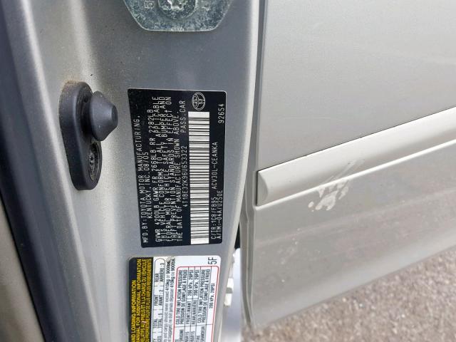 4T1BE32K96U653322 - 2006 TOYOTA CAMRY LE SILVER photo 10