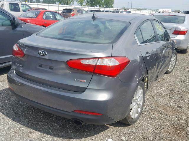 KNAFX4A83F5353181 - 2015 KIA FORTE EX GRAY photo 4