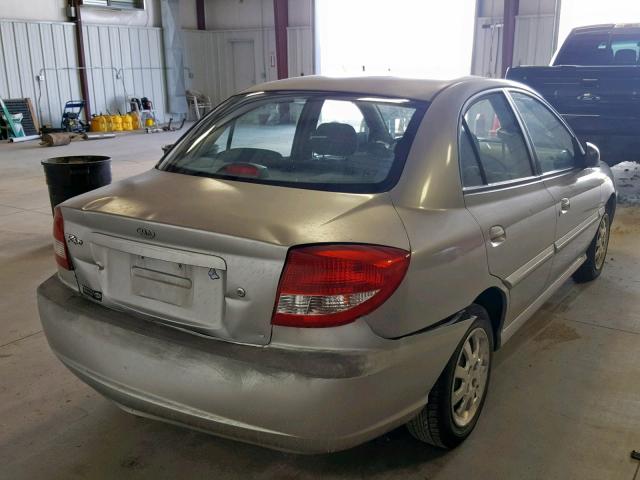 KNADC125746285240 - 2004 KIA RIO GRAY photo 4