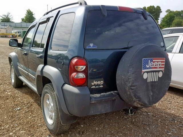 1J4GL48505W583326 - 2005 JEEP LIBERTY SP GREEN photo 3