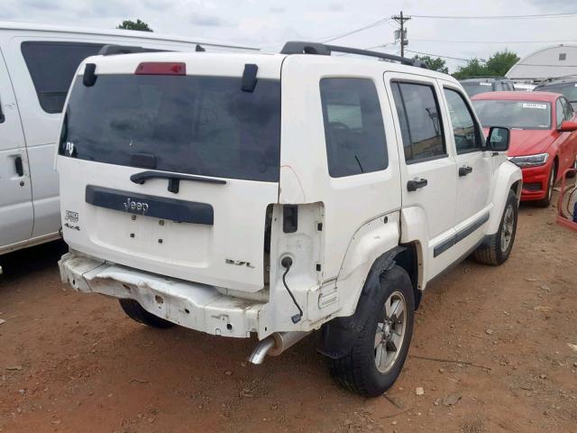 1J8GN28K68W240169 - 2008 JEEP LIBERTY SP WHITE photo 4