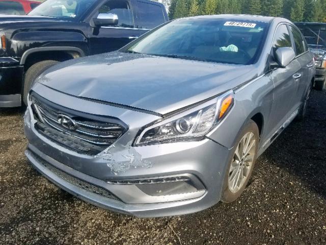 5NPE34AF2HH537927 - 2017 HYUNDAI SONATA SPO GRAY photo 2