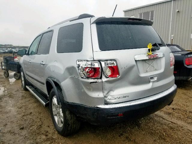 1GKLRKED8AJ155969 - 2010 GMC ACADIA SL SILVER photo 3