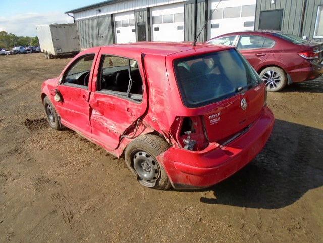 9BWEK21J434013694 - 2003 VOLKSWAGEN GOLF CL RED photo 3