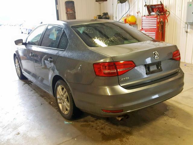 3VW1K7AJ6FM353358 - 2015 VOLKSWAGEN JETTA BASE Մոխրագույն լուսանկար 3