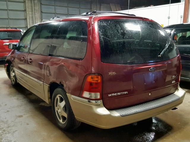 2FMZA5344YBC36527 - 2000 FORD WINDSTAR S RED photo 3