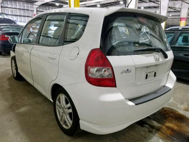 JHMGD38607S068471 - 2007 HONDA FIT S 白色 照片 3