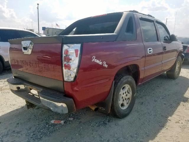 3GNEC12Z75G188931 - 2005 CHEVROLET AVALANCHE RED photo 4