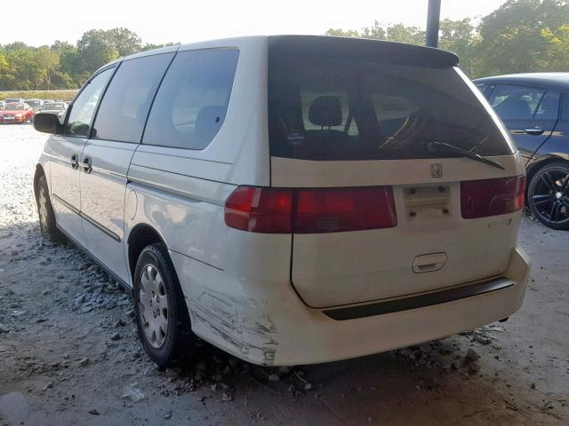 2HKRL18511H542698 - 2001 HONDA ODYSSEY LX WHITE photo 3