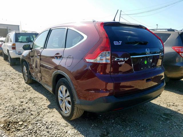 5J6RM4H70EL002593 - 2014 HONDA CR-V EXL RED photo 3