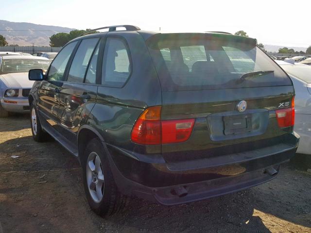 WBAFA53541LP24783 - 2001 BMW X5 3.0I GREEN photo 3