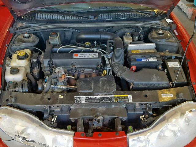 1G8ZR12772Z141976 - 2002 SATURN SC2 RED photo 7