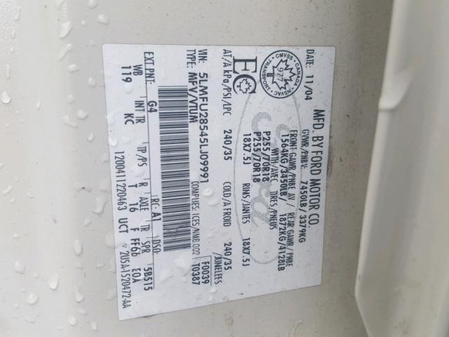 5LMFU28545LJ09991 - 2005 LINCOLN NAVIGATOR Қоңыр фото 10