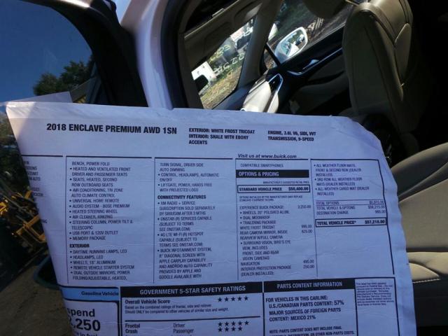 5GAEVBKW2JJ216692 - 2018 BUICK ENCLAVE PR WHITE photo 10