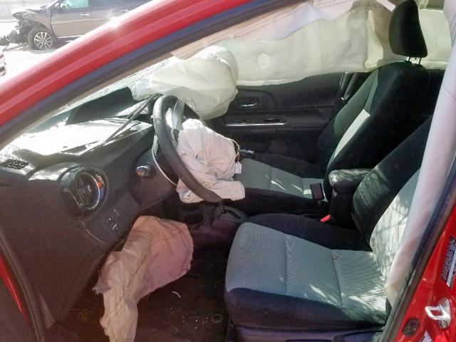 JTDKDTB35G1136411 - 2016 TOYOTA PRIUS C RED photo 5