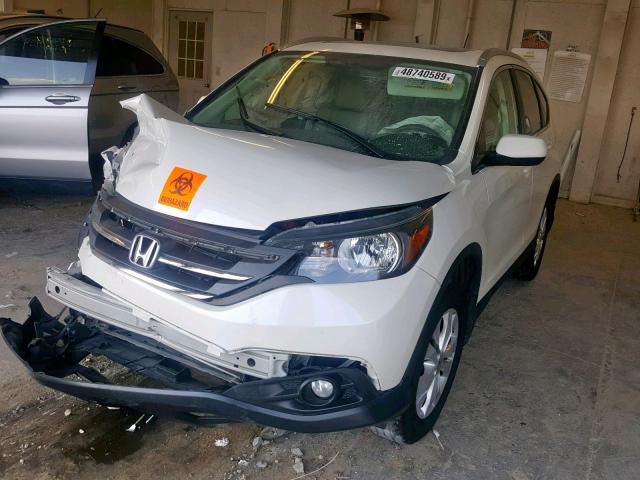 5J6RM4H76EL001562 - 2014 HONDA CR-V EXL WHITE photo 2