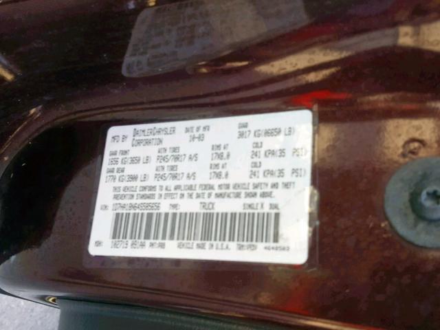 1D7HA18N64S585656 - 2004 DODGE RAM 1500 S PURPLE photo 10