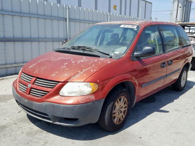 1D4GP25B25B370073 - 2005 DODGE CARAVAN SE RED photo 2