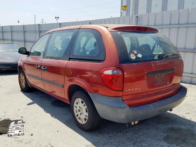 1D4GP25B25B370073 - 2005 DODGE CARAVAN SE RED photo 3