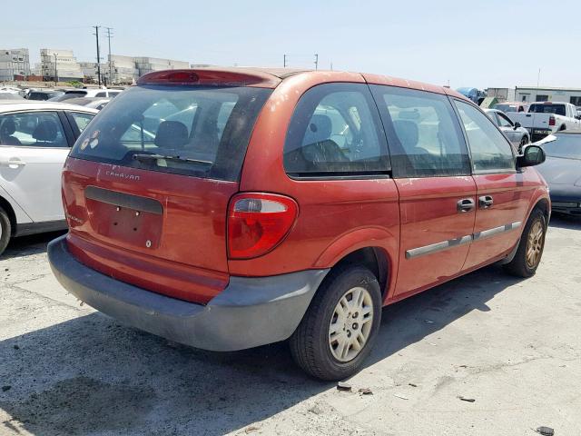 1D4GP25B25B370073 - 2005 DODGE CARAVAN SE RED photo 4