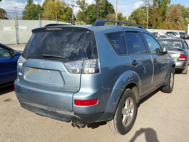 JA4MS31X87U010667 - 2007 MITSUBISHI OUTLANDER TEAL photo 4